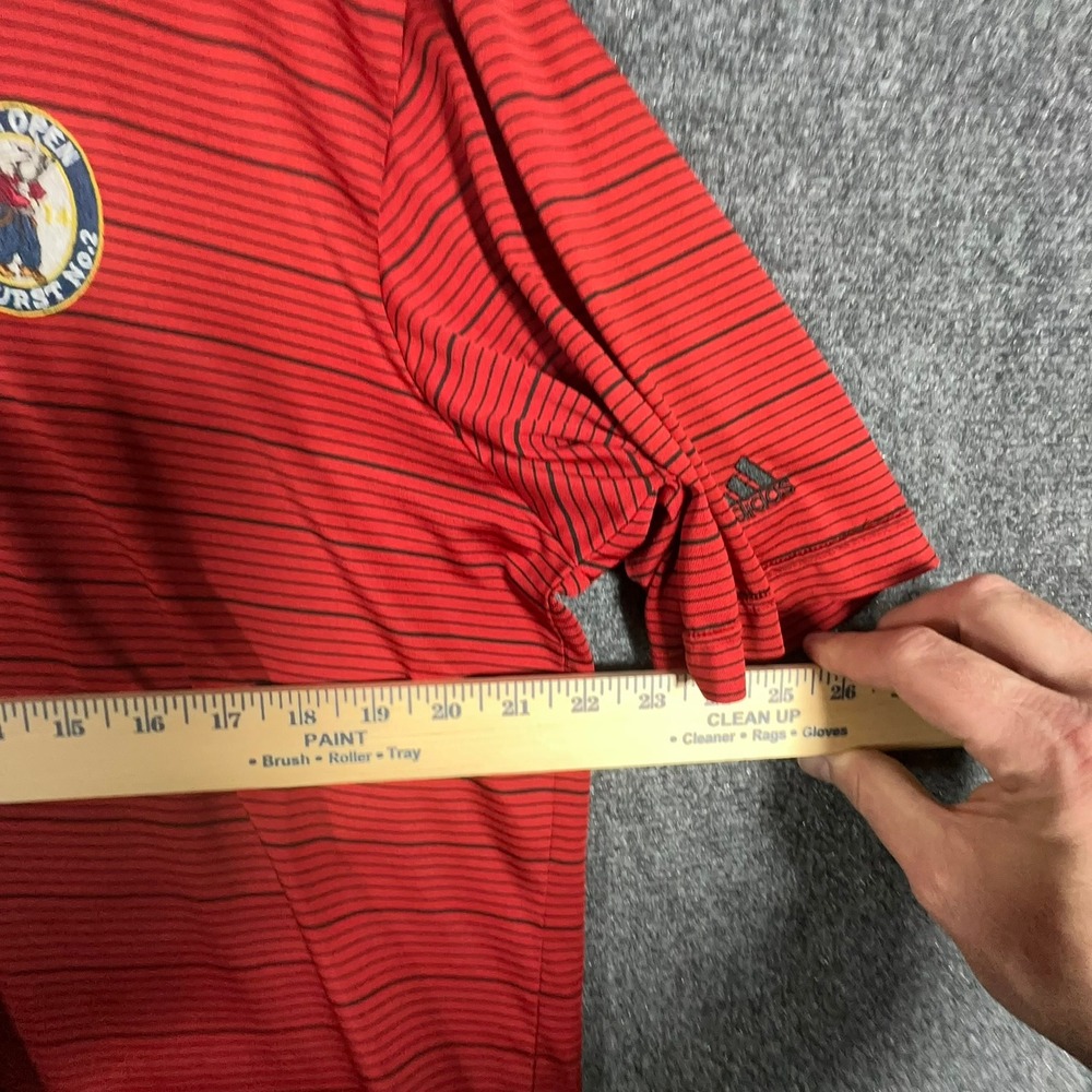 Adidas Pinehurst 1895 US Open 2014 Golf Polo Shirt Mens Large Red Black Striped - Picture 13 of 13